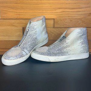 Silver Zip-up Sneaker